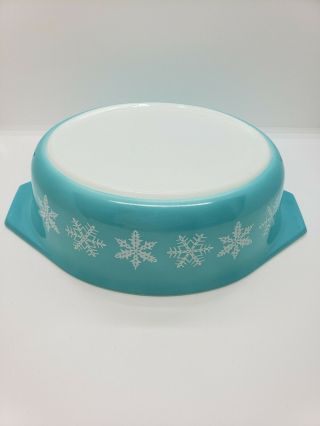 Vintage Pyrex Turquoise Snowflake 043 Oval Casserole 1 1/2 Qt