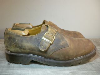 Doc Dr Martens 8156 Crazy Horse Leather Loafers Monk Strap Shoes Mens 9 Uk 10 Us