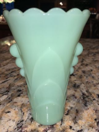 Vintage Jadeite Art Deco Jade Green Glass Bud Vase Mckee/fire - King Jadite