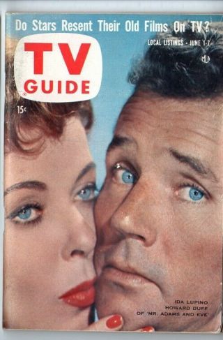 Tv Guide 6/1/1957 Ida Lupino,  Howard Duff Chicago Ed.  Cond.