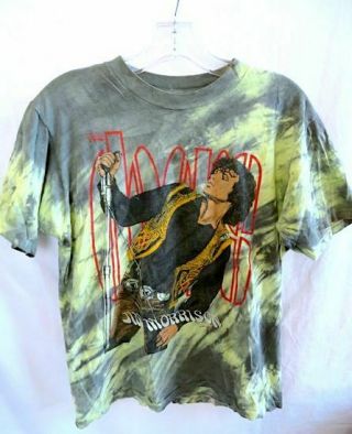 Vtg 1988 Jim Morrison The Doors T Shirt Tie Dye Lizard King Acid Wash 80s Green