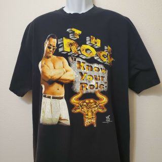 1998 Titan Sports Wwf The Rock Vintage T Shirt Xxl Know Your Roll This Rock