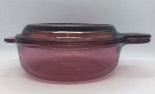Vintage Corning Ware U.  S.  A Visions Grab It Bowl 24 Oz.  Cranberry V - 240 - B W/lid