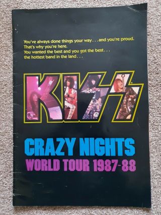 Kiss - " Crazy Nights World Tour " 1987 - 88 Programme