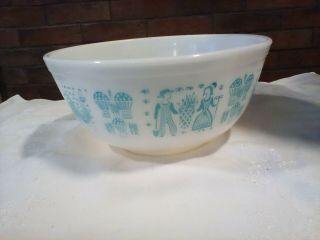 Vintage Pyrex Amish Butterprint Turquoise Mixing Bowl 403 2 1/2 Qt