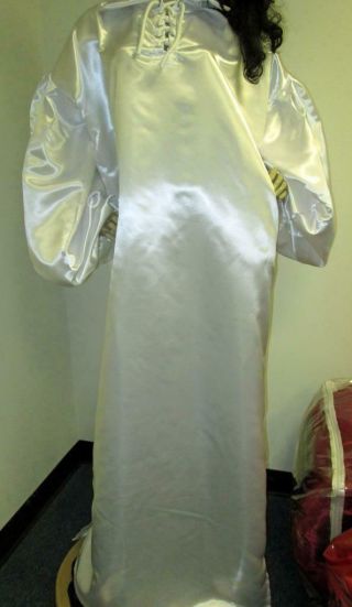 Vintage:satin “special” High Gloss Wedding White Bridal Satin Balloon Shirt Gown