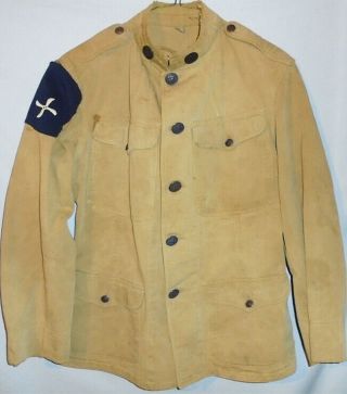 - Rare - Wwi - Us Army Air Corps - Vintage Military Aviation Denim Uniform W/patch