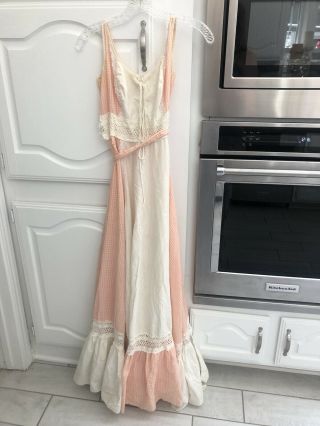 Gunne Sax 70’s Jessica Prairie Lace Up Corset Summer Dress Maxi Need Restoration