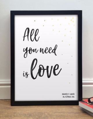 The Beatles " All You Need Is Love " Personalised Poster Print | Contemporary Art