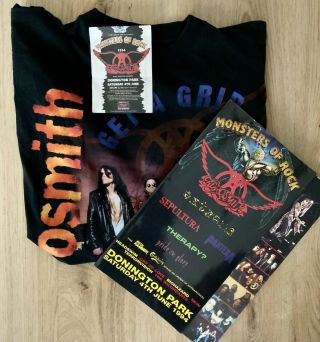 Aerosmith Get A Grip 2004 Tour T Shirt Gig Ticket & Programme