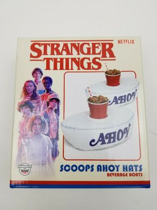 Stranger Things Scoops Ahoy Beverage Drink Boats Pool Floats Netflix