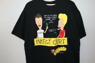 Beavis And Butthead Insect Court 1993 Mtv Vintage T - Shirt Large L 1990s 90s