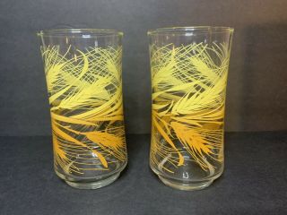 Set Of 2 Vintage Libbey Golden Wheat Drinking Glasses - - 5.  25”