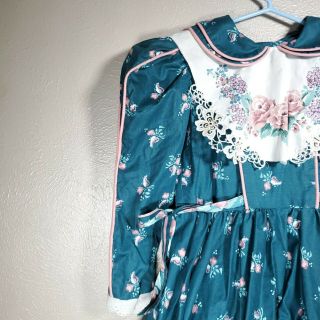 Victorian style floral dress girls size 12 14 3
