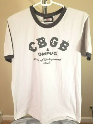Cbgb & Omfug Vintage Light Tan Home Of Underground Rock Medium T - Shirt
