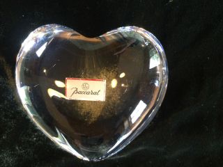Baccarat Crystal Puffed Heart Paperweight 3 Inches Vintage Pre - Owned