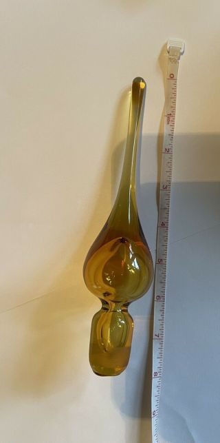 Vtg Mcm Viking Rainbow Glass Amber Art Glass Genie Bottle Decanter Stopper