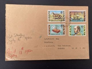 Postal History Falkland Islands 1982 Cover & Letter From The Dean On Liberation