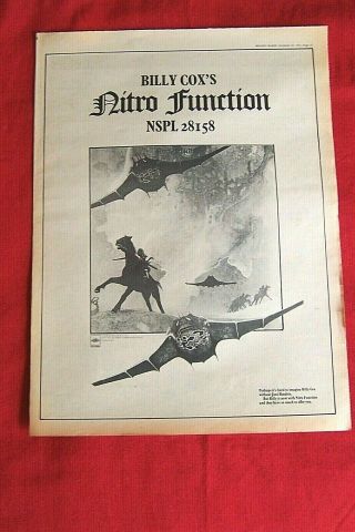Nitro Function 1971 Vintage Poster Advert Debut Album Billy Cox Hendrix