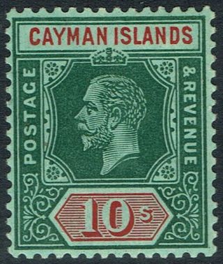 Cayman Islands 1912 Kgv 10/ - On White Back Wmk Multi Crown Ca