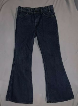 Vintage 70s Levis 684 Bell Bottom Orange Tab Jeans Marked Sz 34 See Pictures