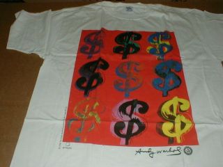 Andy Warhol Rare 1996 Dollar Sign $$ - Money Xl T - Shirt Nos Made In Usa