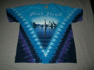 Pink Floyd - Wish You Were Here - Liquid Blue - All - Over Tie Dye T - Shirt - Medium