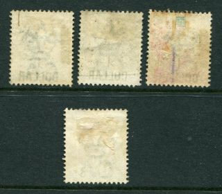 1898 China Hong Kong GB QV 3 x $1 on 96c & 10c on 30c stamps 2