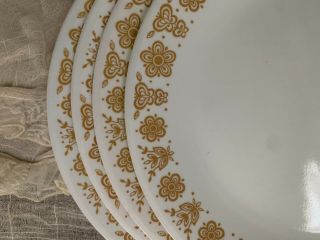 Set Of 4 Corelle Salad/luncheon Plates 8 1/2 " Butterfly Gold Pattern
