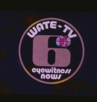 Vintage 1970s Tv Station 35mm Film Transparency Watv 6 Knoxville Eyewitness News