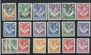 Northern Rhodesia 1938 - 52 Short Set To 20s Sg26/45 (no ½d Green) Mlh Cat £250