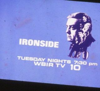 Vintage 1970s Tv Station 35mm Film Transparency Ironside Wbir Tv 10