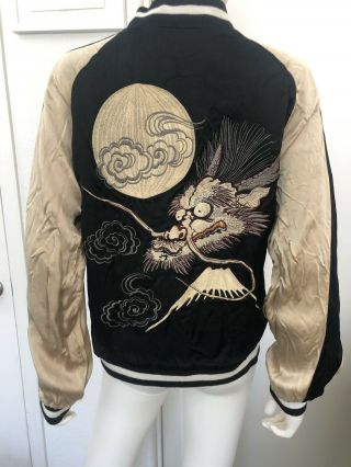 Vintage Japan Sukajan Dragon Embroidery Reversible Souvenir Jacket Reversible