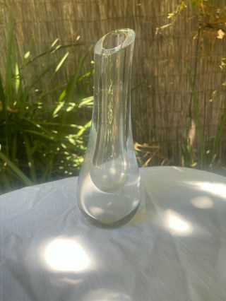 Vintage Signed Baccarat Crystal Albane Teardrop Bud Vase 7”