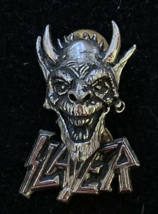 Slayer Metal Pin Badge Alchemy Poker Vintage 1980s
