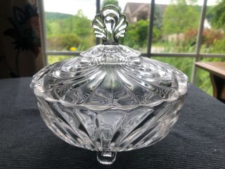 Vintage Cambridge Caprice Candy Dish W/ Lid Exc Clear Depression