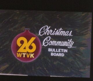 Vintage 1970s Tv Station 35mm Film Transparency Wtvk 26 Knoxville Christmas