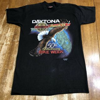 Vintage 1991 Single Stitch Harley Davidson Daytona Beach Single Stitch Shirt M