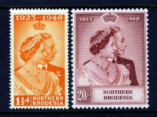 Northern Rhodesia Kg Vi 1948 The Royal Silver Wedding Set Sg 48 & Sg 49
