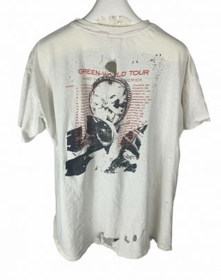 REM Green World Tour T Shirt Vintage Single Stitch Rock Tee 1989 Distressed 2