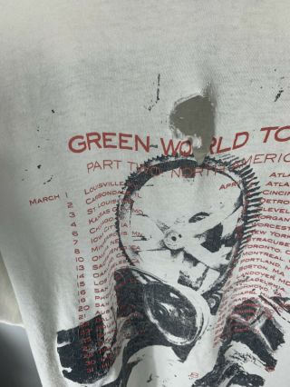 REM Green World Tour T Shirt Vintage Single Stitch Rock Tee 1989 Distressed 3
