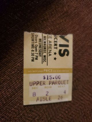 Vintage Elvis Presley Concert Ticket Stub 1977 Last Tour (milwaukee Wi)