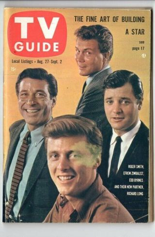 Tv Guide 8/27/1960 77 Sunset Strip Edd Byrnes Popeye Bob Denver Bill Dana Stain