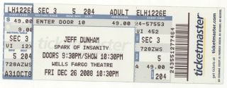 Rare Jeff Dunham 12/26/08 Denver Co Wells Fargo Theatre Concert Ticket