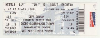 Rare Jeff Dunham 5/19/10 Sunrise Fl Concert Ticket Miami
