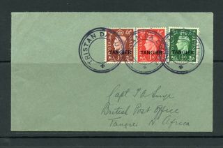 Tristan Da Cunha 1939 Cover Franked ½d,  1d And 1½d Tangier Opts On Gb Adh.