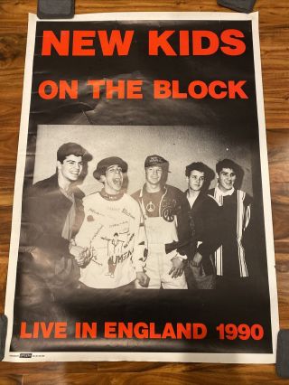 Vintage Kids On The Block Live In England 1990 Poster,  Splash 35x25 - Cool