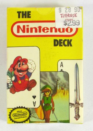 Factory 1989 Nintendo Deck Playing Cards Mario Bros Zelda Nes Vtg
