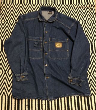 Vtg 90s Karl Kani Denim Shirt / Jacket Xl Old School Hip Hop Streetwear Tupac