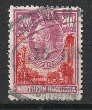 1925 Northern Rhodesia S.  G.  17 20/ - Carmine - Red & Purple Very Fine Revenue.